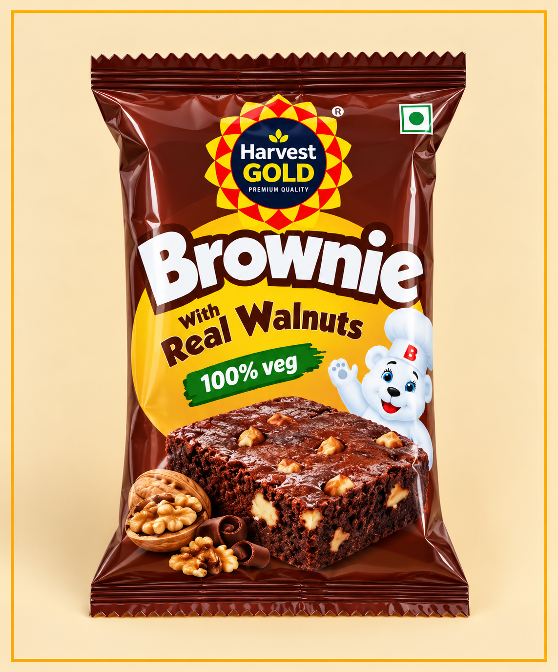 Harvest Gold Brownie with Real Walnuts